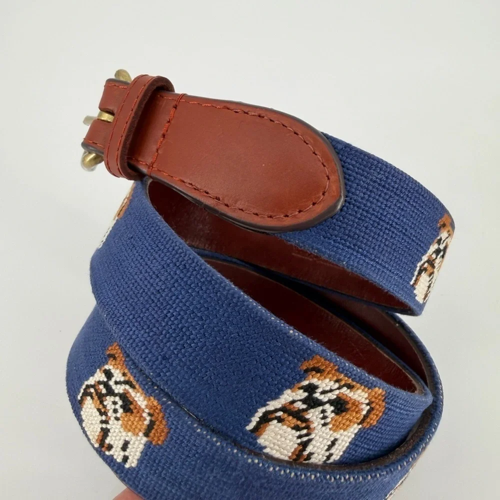Smathers & Branson Bulldog Head Needlepoint Belt Retired Pattern